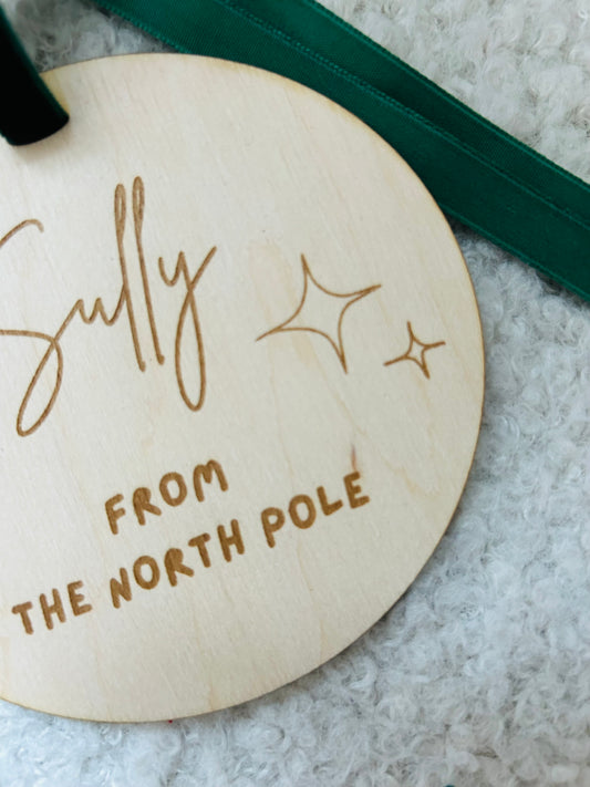 Wooden name tag
