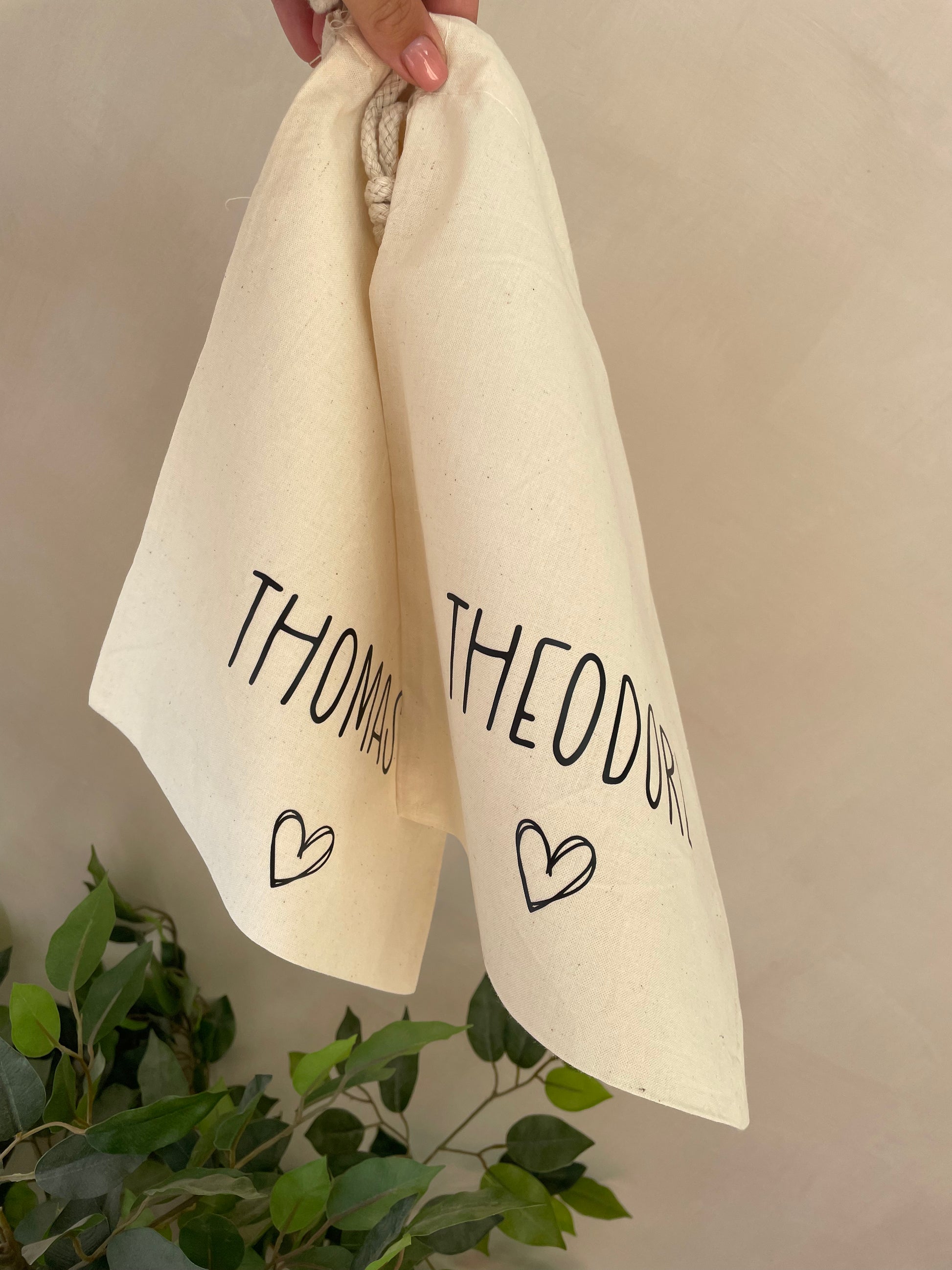 cottom drawstring bag with custom quote